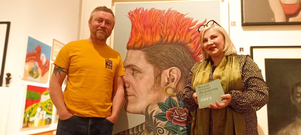 Connor Maguire and Noelle McAlinden at the Royal Ulster Academy 2023 in the Ulster Museum belfast