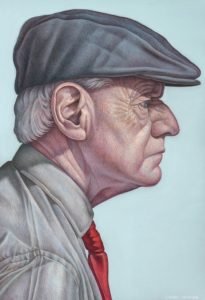 The Irishman - Oil on wood by Connor Maguire ARUA Royal Ulster Academy