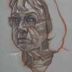 Drawing in Charcoal , Sanguine and white chalk