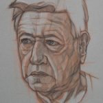Drawing in Charcoal , Sanguine and white chalk